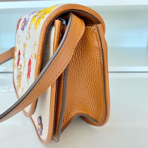 SOLD🌼NEW🌺🌼Tory Burch Britten floral canvas small saddle bag/crossbody - Picture 8 of 16